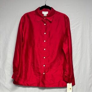 NWT Red 100% Silk Blouse